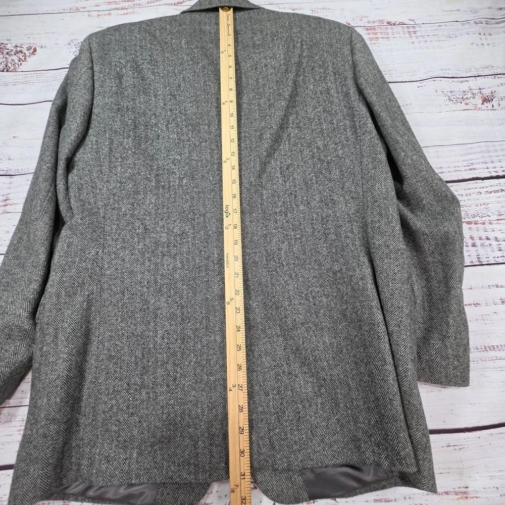 Chereskin Sport Coat Mens 42R Grey Excellent Herringbone Camel Hair Blend Blazer